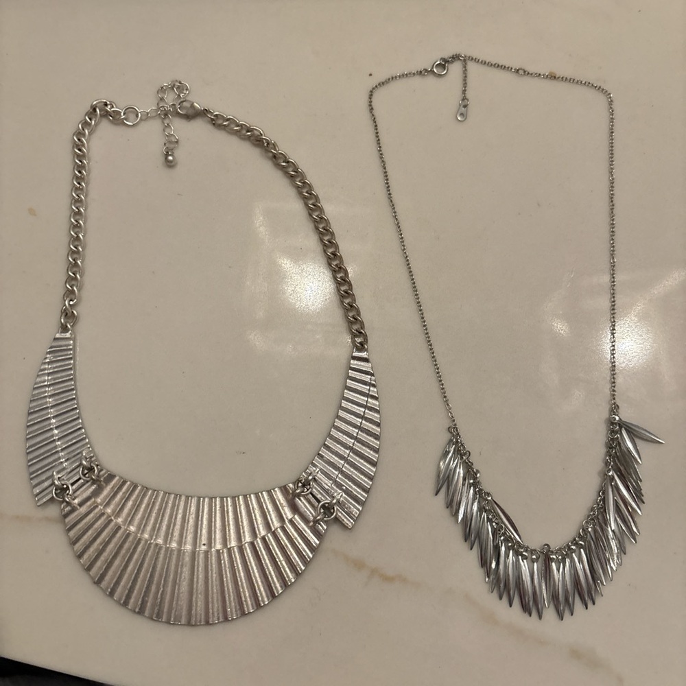 Silver Statement Necklace Set